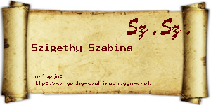 Szigethy Szabina névjegykártya